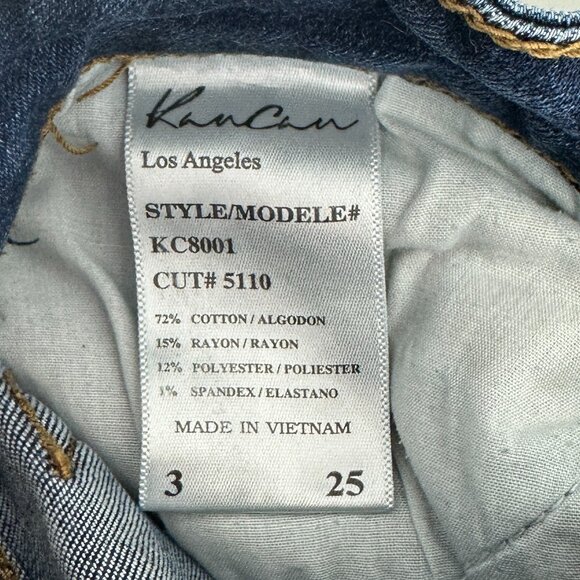 Kancan Distressed Skinny Mid Rise Stretch Blue Denim Jeans Womens Size 25 3 - Picture 5 of 8